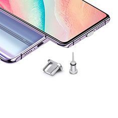 Tappi Antipolvere USB-B Jack Anti-dust Android Anti Polvere Universale H02 per Oppo A2 Pro 5G Argento