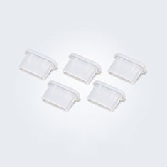 Tappi Antipolvere USB-C Jack Anti-dust Type-C Anti Polvere Universale 5PCS H01 per Apple iPhone 15 Plus Bianco