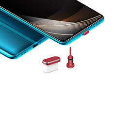 Tappi Antipolvere USB-C Jack Anti-dust Type-C Anti Polvere Universale H03 per Huawei Honor 6A Rosso