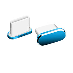 Tappi Antipolvere USB-C Jack Anti-dust Type-C Anti Polvere Universale H06 per Wiko View Go Blu