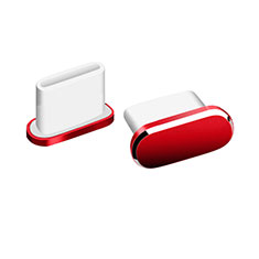 Tappi Antipolvere USB-C Jack Anti-dust Type-C Anti Polvere Universale H06 per Apple iPad Air 5 10.9 (2022) Rosso