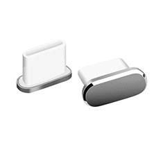 Tappi Antipolvere USB-C Jack Anti-dust Type-C Anti Polvere Universale H06 per Apple iPhone 15 Grigio Scuro