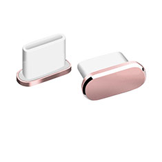 Tappi Antipolvere USB-C Jack Anti-dust Type-C Anti Polvere Universale H06 per Apple iPhone 15 Oro Rosa
