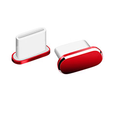Tappi Antipolvere USB-C Jack Anti-dust Type-C Anti Polvere Universale H06 per Apple iPhone 15 Plus Rosso