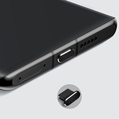 Tappi Antipolvere USB-C Jack Anti-dust Type-C Anti Polvere Universale H08 per Huawei Enjoy 8 Plus Nero