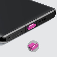Tappi Antipolvere USB-C Jack Anti-dust Type-C Anti Polvere Universale H08 per Apple iPhone 15 Plus Rosa Caldo