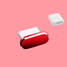 Tappi Antipolvere USB-C Jack Anti-dust Type-C Anti Polvere Universale H10 per Apple iPhone 15 Rosso