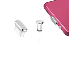 Tappi Antipolvere USB-C Jack Anti-dust Type-C Anti Polvere Universale H12 per Apple iPhone 15 Plus Argento