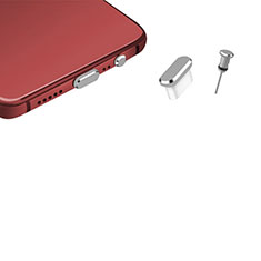 Tappi Antipolvere USB-C Jack Anti-dust Type-C Anti Polvere Universale H17 per Apple iPhone 15 Plus Argento