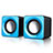 Altoparlante Casse Mini Sostegnoble Stereo Speaker W04 Blu