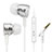 Auricolari Cuffie In Ear Stereo Universali Sport Corsa H24 Argento