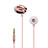 Auricolari Cuffie In Ear Stereo Universali Sport Corsa H26 Oro Rosa