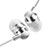 Auricolari Cuffie In Ear Stereo Universali Sport Corsa H28 Argento