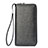 Borsetta Pochette Custodia In Pelle di Seta Universale H04 Grigio