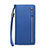 Borsetta Pochette Custodia In Pelle di Seta Universale T01 Blu