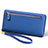 Borsetta Pochette Custodia In Pelle di Seta Universale T01 Blu