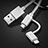 Cavo da Lightning USB a Cavetto Ricarica Carica Android Micro USB C01 per Apple iPad Mini 2 Argento