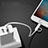 Cavo da Lightning USB a Cavetto Ricarica Carica Android Micro USB C01 per Apple iPhone 11 Pro Argento