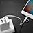 Cavo da Lightning USB a Cavetto Ricarica Carica Android Micro USB C01 per Apple iPhone 12 Pro Max Argento