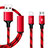 Cavo da Lightning USB a Cavetto Ricarica Carica Android Micro USB ML02 Rosso