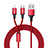 Cavo da Lightning USB a Cavetto Ricarica Carica Android Micro USB ML05 Rosso