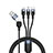Nero Cavo da Lightning USB a Cavetto Ricarica Carica Android Micro USB Type-C 100W H02 per Apple iPad Air 5 10.9 (2022) Nero