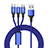 Cavo da Lightning USB a Cavetto Ricarica Carica Android Micro USB Type-C ML01 Blu