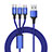 Blu Cavo da Lightning USB a Cavetto Ricarica Carica Android Micro USB Type-C ML01 Blu
