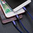 Cavo da Lightning USB a Cavetto Ricarica Carica Android Micro USB Type-C ML01 Blu