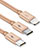 Cavo da Lightning USB a Cavetto Ricarica Carica Android Micro USB Type-C ML03 Oro