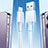 Cavo da Lightning USB a Cavetto Ricarica Carica H01 per Apple iPhone 12 Pro Bianco