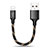 Cavo da USB a Cavetto Ricarica Carica 25cm S03 per Apple iPad 10.2 (2020) Nero