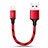 Cavo da USB a Cavetto Ricarica Carica 25cm S03 per Apple iPad 2 Rosso