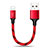 Cavo da USB a Cavetto Ricarica Carica 25cm S03 per Apple iPhone 13 Rosso