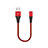Cavo da USB a Cavetto Ricarica Carica 30cm D16 per Apple iPhone 12 Mini Rosso