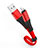 Cavo da USB a Cavetto Ricarica Carica 30cm S04 per Apple iPhone 5S Rosso