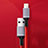 Cavo da USB a Cavetto Ricarica Carica C03 per Apple iPhone 13 Pro Rosso