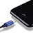 Cavo da USB a Cavetto Ricarica Carica D01 per Apple iPhone 13 Mini Blu