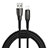 Cavo da USB a Cavetto Ricarica Carica D02 per Apple iPad Pro 12.9 Nero