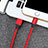 Cavo da USB a Cavetto Ricarica Carica D03 per Apple iPad Pro 10.5 Rosso