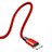 Cavo da USB a Cavetto Ricarica Carica D03 per Apple iPhone 5C Rosso