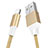 Cavo da USB a Cavetto Ricarica Carica D04 per Apple iPad 2 Oro