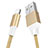 Cavo da USB a Cavetto Ricarica Carica D04 per Apple iPad Mini 2 Oro