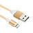 Cavo da USB a Cavetto Ricarica Carica D04 per Apple iPhone 13 Pro Max Oro
