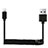 Cavo da USB a Cavetto Ricarica Carica D08 per Apple iPad 2 Nero