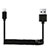 Cavo da USB a Cavetto Ricarica Carica D08 per Apple iPad Air 4 10.9 (2020) Nero