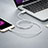 Cavo da USB a Cavetto Ricarica Carica D12 per Apple iPad Air 4 10.9 (2020) Bianco
