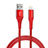 Cavo da USB a Cavetto Ricarica Carica D14 per Apple iPad 4 Rosso