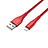 Cavo da USB a Cavetto Ricarica Carica D14 per Apple iPad 4 Rosso