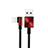 Cavo da USB a Cavetto Ricarica Carica D19 per Apple iPad 2 Rosso